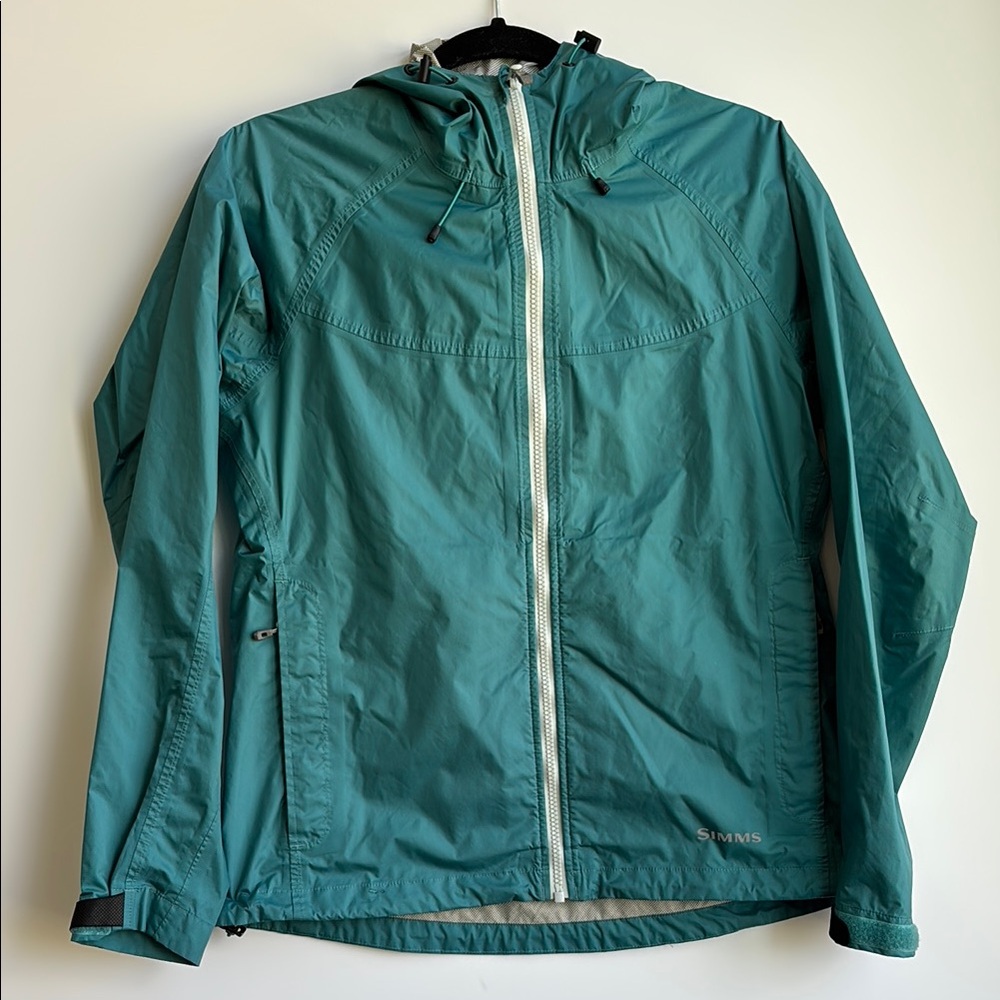 Simms Women’s Teal Lightweight Rain Jacket, Size S